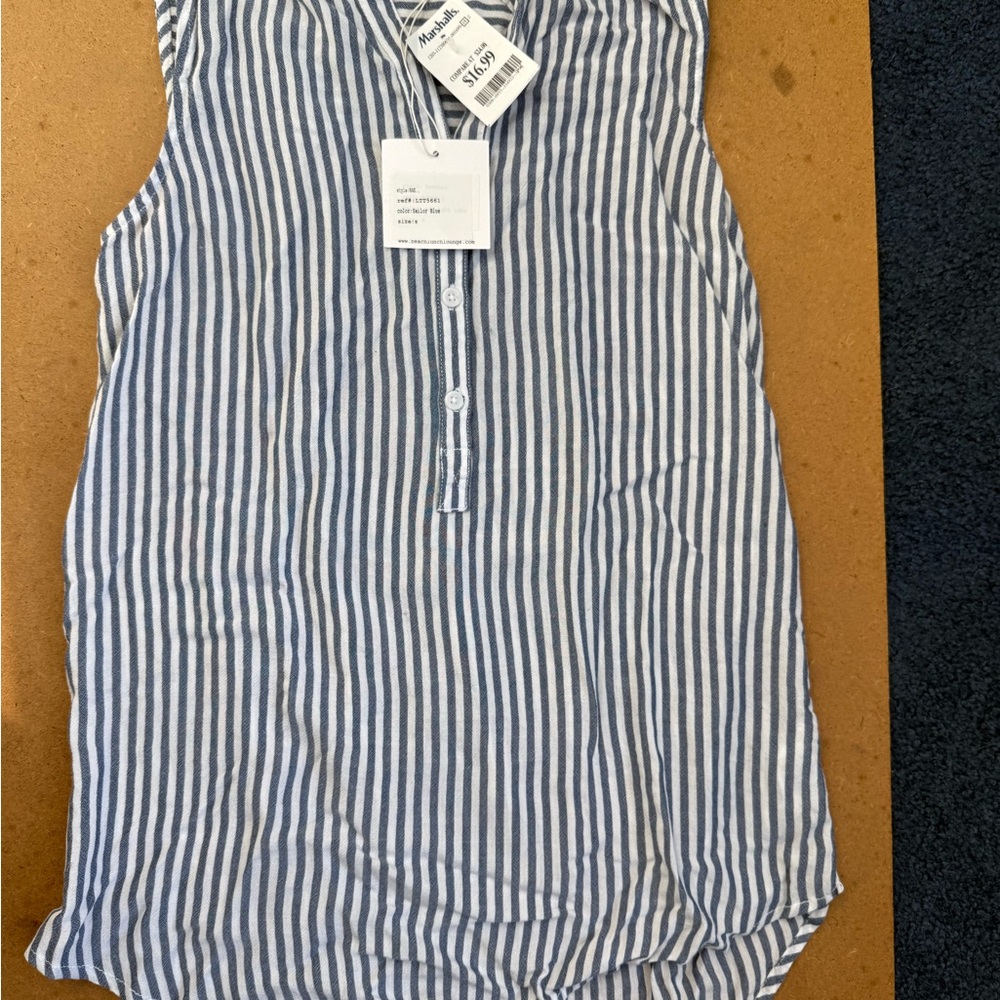 beachlunchlounge Blue and White Striped Blouse